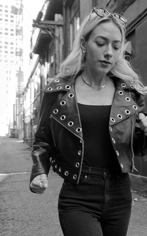 LETA Eyelit Biker Jacket – Bold. Chic. Unapologetic